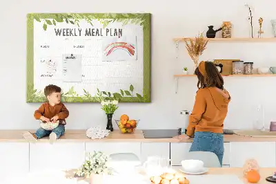 Weekly Menu Printed Cork Memo Board