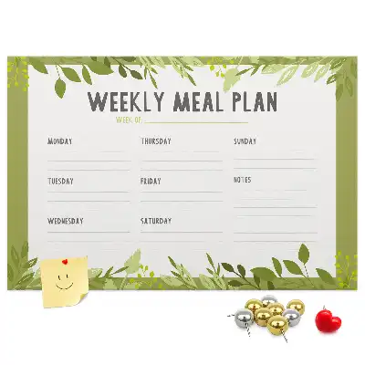Weekly Menu Printed Cork Memo Board