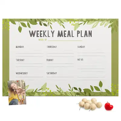 Weekly Menu Printed Cork Memo Board