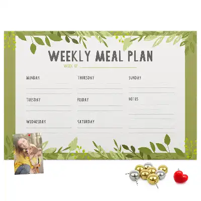Weekly Menu Printed Cork Memo Board