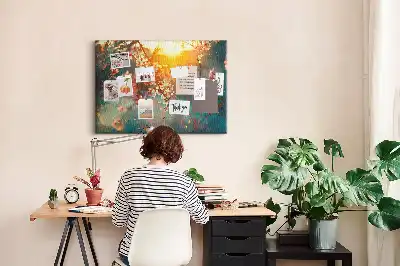 Spring flowers cork memo board