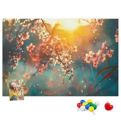 Spring flowers cork memo board