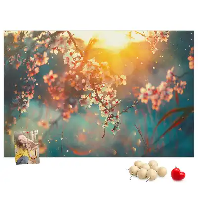 Spring flowers cork memo board