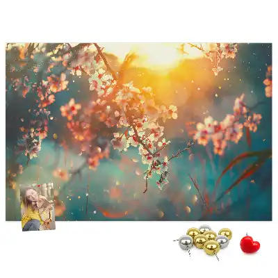 Spring flowers cork memo board