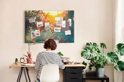 Spring flowers cork memo board