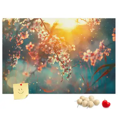 Spring flowers cork memo board