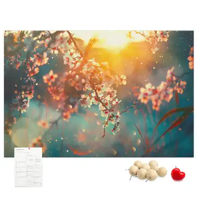 Spring flowers cork memo board