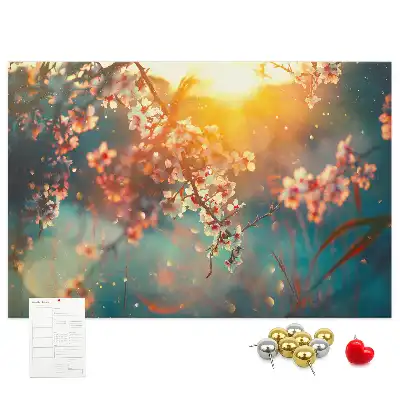 Spring flowers cork memo board