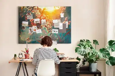 Spring flowers cork memo board