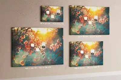 Spring flowers cork memo board