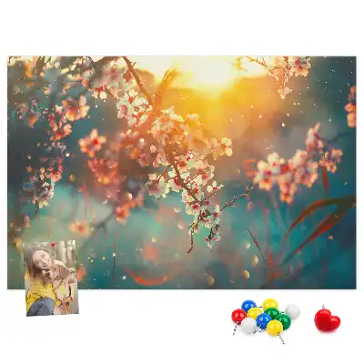 Spring flowers cork memo board