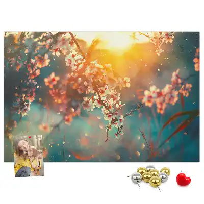 Spring flowers cork memo board