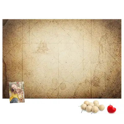 Printed Cork Board Old world map