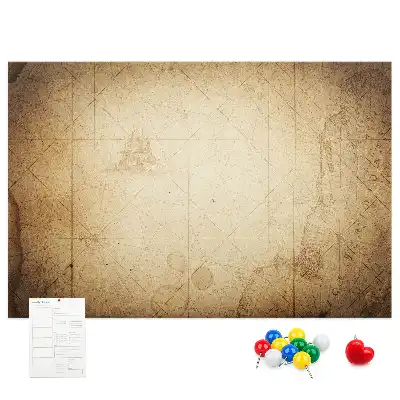 Printed Cork Board Old world map