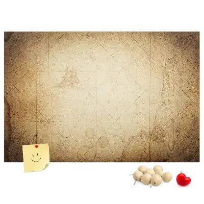 Printed Cork Board Old world map