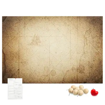 Printed Cork Board Old world map