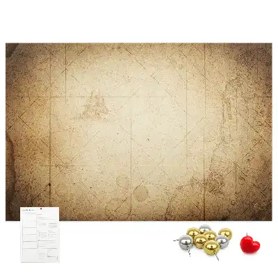 Printed Cork Board Old world map