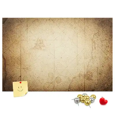 Printed Cork Board Old world map