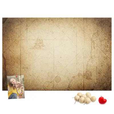Printed Cork Board Old world map