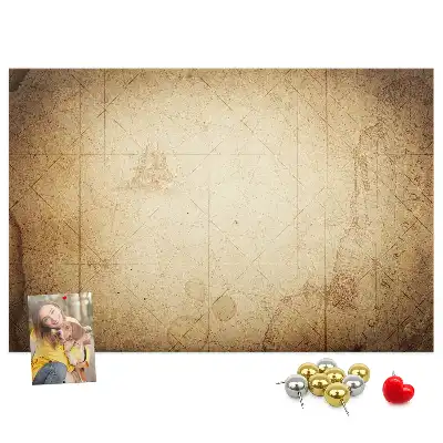 Printed Cork Board Old world map