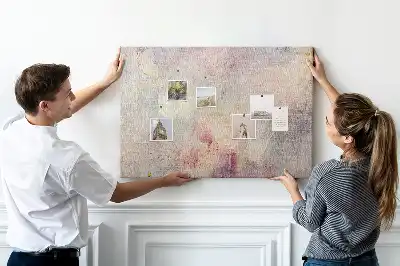 Printed Cork Memo Board with Painted Abstraction Design