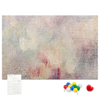 Printed Cork Memo Board with Painted Abstraction Design