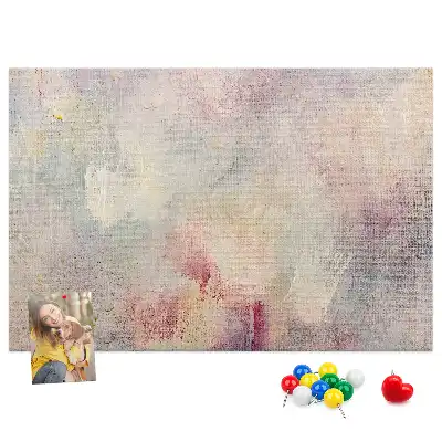 Printed Cork Memo Board with Painted Abstraction Design