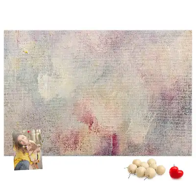 Printed Cork Memo Board with Painted Abstraction Design