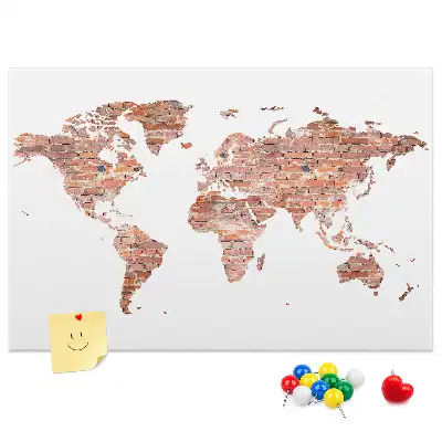 Cork memo board Old brick map
