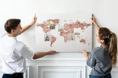 Old brick map cork memo board