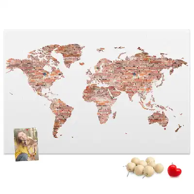 Cork memo board Old brick map