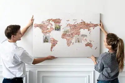 Old brick map cork memo board