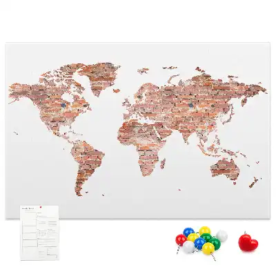 Old brick map cork memo board