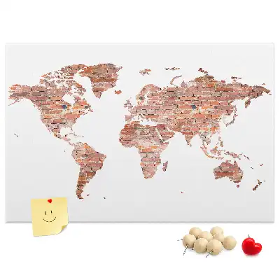 Old brick map cork memo board