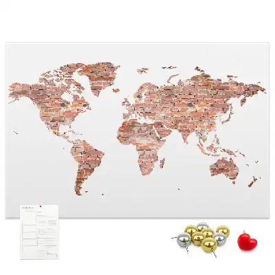 Old brick map cork memo board
