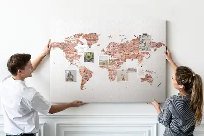 Cork memo board Old brick map