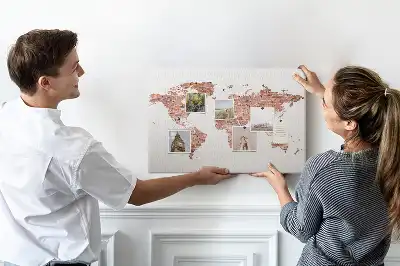 Old brick map cork memo board