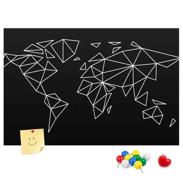 Modern World Map Printed Cork Board