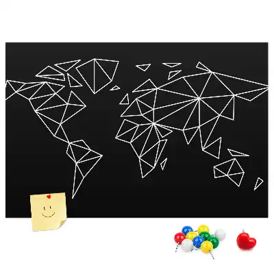 Modern World Map Printed Cork Board
