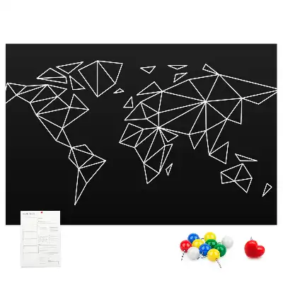 Modern World Map Printed Cork Board