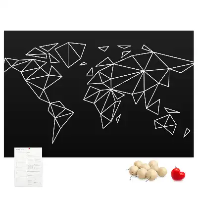 Modern World Map Printed Cork Board