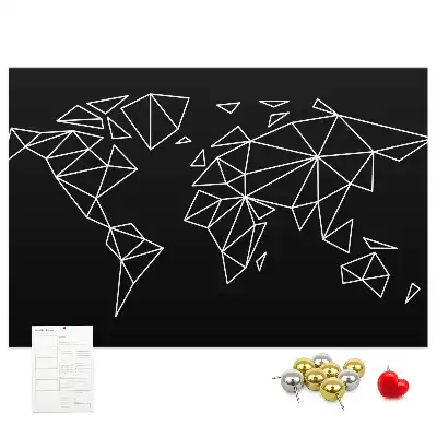 Modern World Map Printed Cork Board
