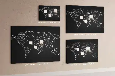 Printed Cork Board Modern world map