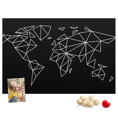 Modern World Map Printed Cork Board