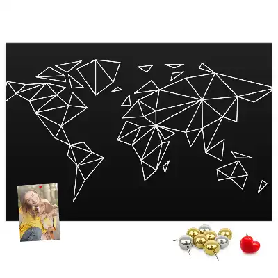 Modern World Map Printed Cork Board