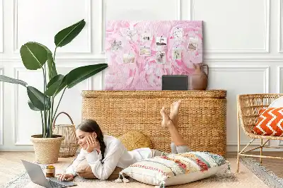 Blooming Flowers Printed Cork Memo Board