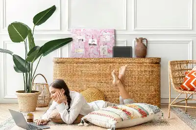 Blooming Flowers Printed Cork Memo Board