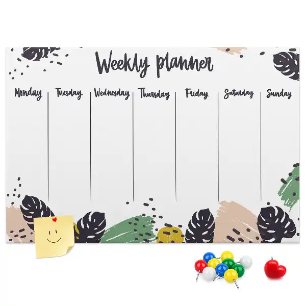 Tropical Weekly Planner Cork Memo Board