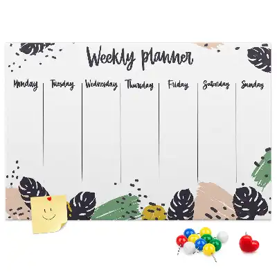 Tropical Weekly Planner Cork Memo Board