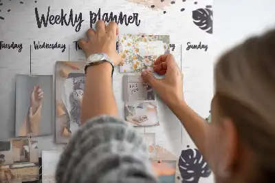 Tropical Weekly Planner Cork Memo Board